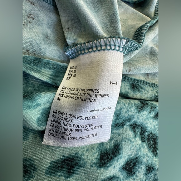 INC International Concepts Teal Aqua Cheetah Print Ruffled V-Neck Maxi Dress | M - Picture 7 of 8